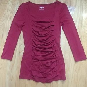 Express Ruched 3/4 sleeve top